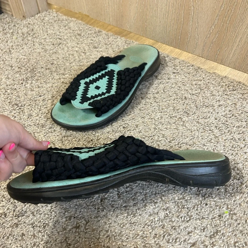 Chubasco Sandals Turquoise Unisex Aztec Summer Beach Black Outdoor Size 10 Men's